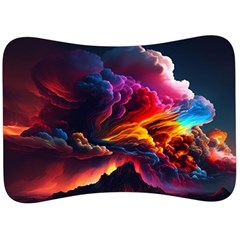 Ocean Sea Wave Clouds Mountain Colorful Sky Art Velour Seat Head Rest Cushion