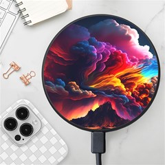 Ocean Sea Wave Clouds Mountain Colorful Sky Art Wireless Fast Charger(black)