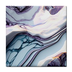 Marble Abstract White Pink Dark Art Tile Coaster by Pakemis