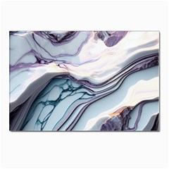 Marble Abstract White Pink Dark Art Postcard 4 x 6  (pkg Of 10) by Pakemis