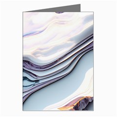 Marble Abstract White Pink Dark Art Greeting Cards (pkg Of 8)