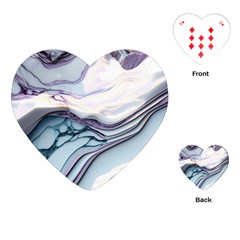 Marble Abstract White Pink Dark Art Playing Cards Single Design (heart)