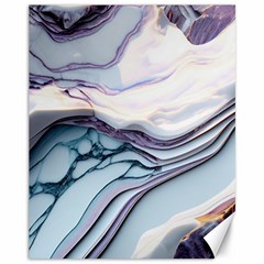 Marble Abstract White Pink Dark Art Canvas 11  X 14  by Pakemis