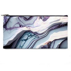 Marble Abstract White Pink Dark Art Pencil Case by Pakemis