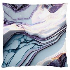 Marble Abstract White Pink Dark Art Large Premium Plush Fleece Cushion Case (one Side) by Pakemis