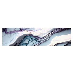 Marble Abstract White Pink Dark Art Oblong Satin Scarf (16  X 60 ) by Pakemis