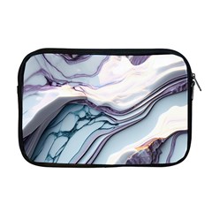 Marble Abstract White Pink Dark Art Apple Macbook Pro 17  Zipper Case by Pakemis