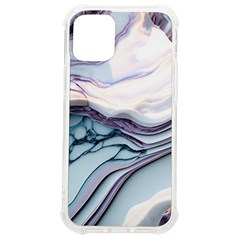 Marble Abstract White Pink Dark Art Iphone 12 Mini Tpu Uv Print Case	 by Pakemis