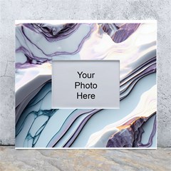 Marble Abstract White Pink Dark Art White Wall Photo Frame 5  X 7  by Pakemis