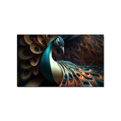 Peacock Bird Feathers Colorful Texture Abstract Sticker Rectangular (10 Pack) by Pakemis