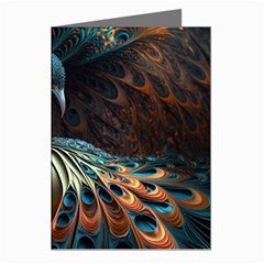 Peacock Bird Feathers Colorful Texture Abstract Greeting Cards (pkg Of 8) by Pakemis