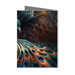 Peacock Bird Feathers Colorful Texture Abstract Mini Greeting Cards (pkg Of 8) by Pakemis