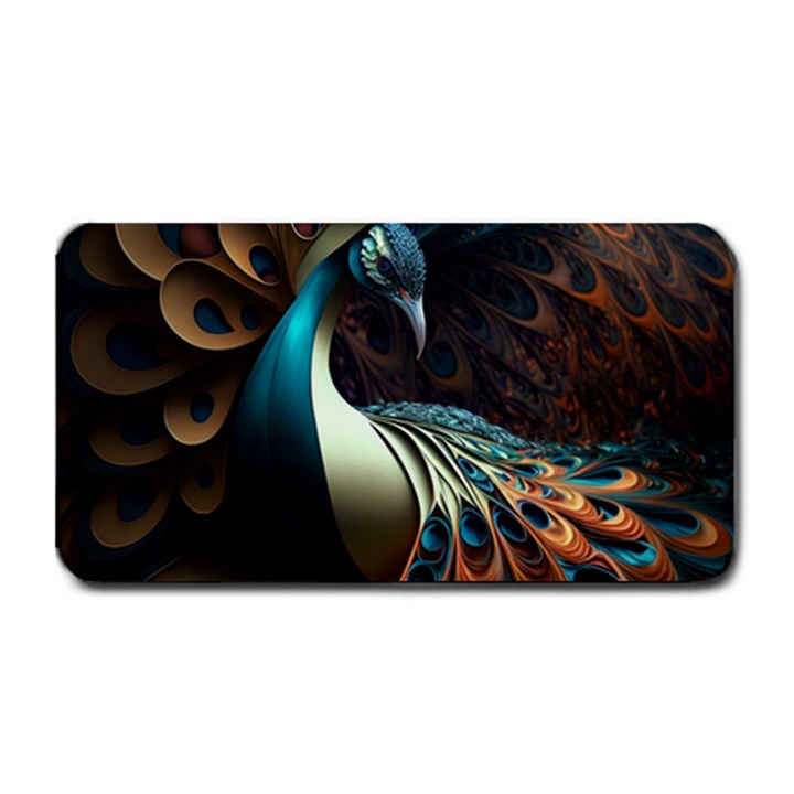 Peacock Bird Feathers Colorful Texture Abstract Medium Bar Mat