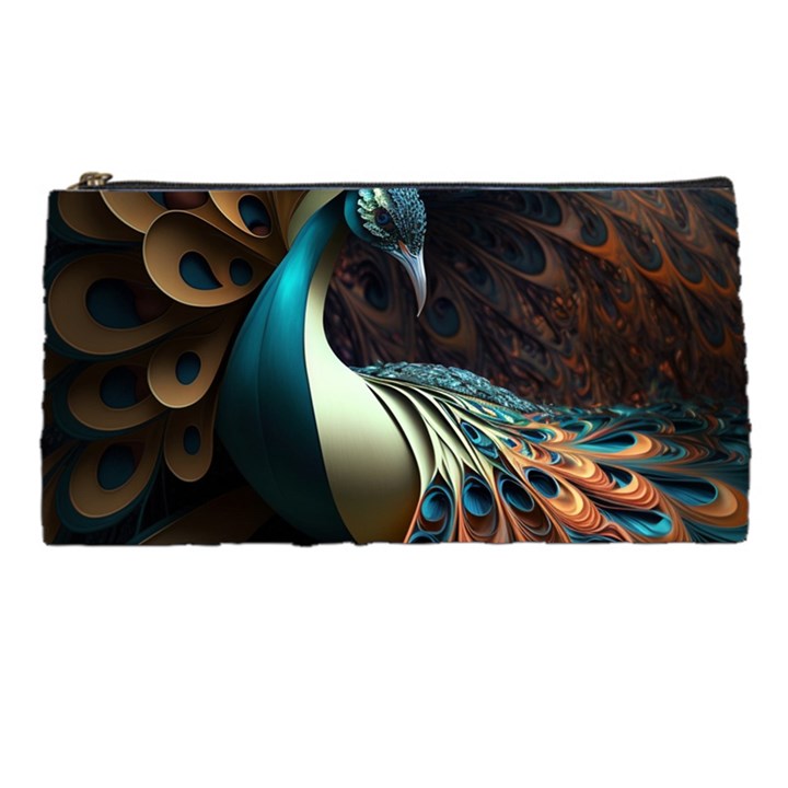 Peacock Bird Feathers Colorful Texture Abstract Pencil Case