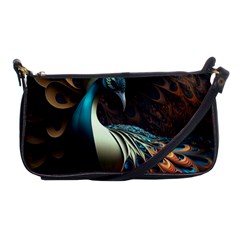 Peacock Bird Feathers Colorful Texture Abstract Shoulder Clutch Bag by Pakemis