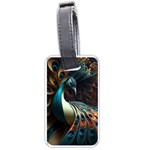 Peacock Bird Feathers Colorful Texture Abstract Luggage Tag (one side) Front