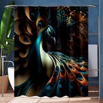 Peacock Bird Feathers Colorful Texture Abstract Shower Curtain 60  x 72  (Medium)  60 x72  Curtain