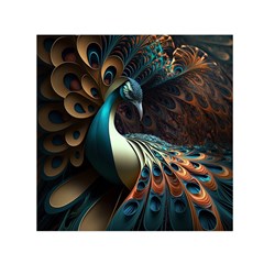 Peacock Bird Feathers Colorful Texture Abstract Square Satin Scarf (30  X 30 ) by Pakemis