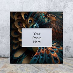 Peacock Bird Feathers Colorful Texture Abstract White Box Photo Frame 4  X 6  by Pakemis