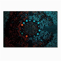 Big Data Abstract Abstract Background Postcard 4 x 6  (pkg Of 10) by Pakemis