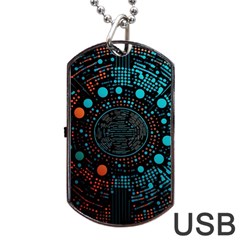 Big Data Abstract Abstract Background Dog Tag Usb Flash (two Sides) by Pakemis