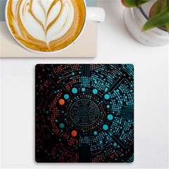 Big Data Abstract Abstract Background Uv Print Square Tile Coaster  by Pakemis