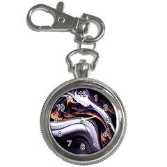 Marble Abstract Water Gold Dark Pink Purple Art Key Chain Watches