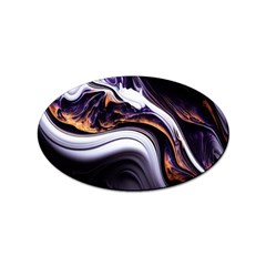 Marble Abstract Water Gold Dark Pink Purple Art Sticker Oval (10 Pack) by Pakemis