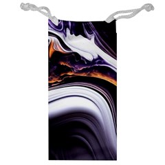 Marble Abstract Water Gold Dark Pink Purple Art Jewelry Bag by Pakemis