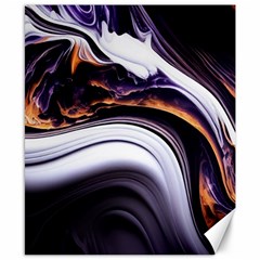 Marble Abstract Water Gold Dark Pink Purple Art Canvas 8  x 10 