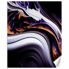 Marble Abstract Water Gold Dark Pink Purple Art Canvas 16  x 20 