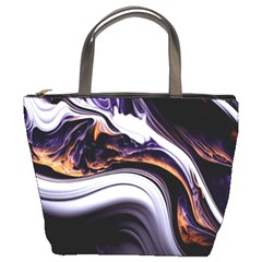 Marble Abstract Water Gold Dark Pink Purple Art Bucket Bag