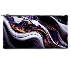 Marble Abstract Water Gold Dark Pink Purple Art Pencil Case