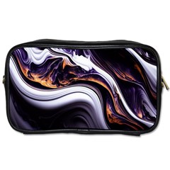 Marble Abstract Water Gold Dark Pink Purple Art Toiletries Bag (One Side)