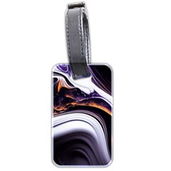 Marble Abstract Water Gold Dark Pink Purple Art Luggage Tag (two sides)