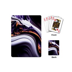 Marble Abstract Water Gold Dark Pink Purple Art Playing Cards Single Design (Mini)