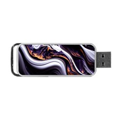 Marble Abstract Water Gold Dark Pink Purple Art Portable USB Flash (One Side)