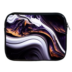 Marble Abstract Water Gold Dark Pink Purple Art Apple iPad 2/3/4 Zipper Cases