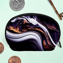 Marble Abstract Water Gold Dark Pink Purple Art Accessory Pouch (large) by Pakemis