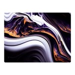 Marble Abstract Water Gold Dark Pink Purple Art Premium Plush Fleece Blanket (Mini) 35 x27  Blanket Front