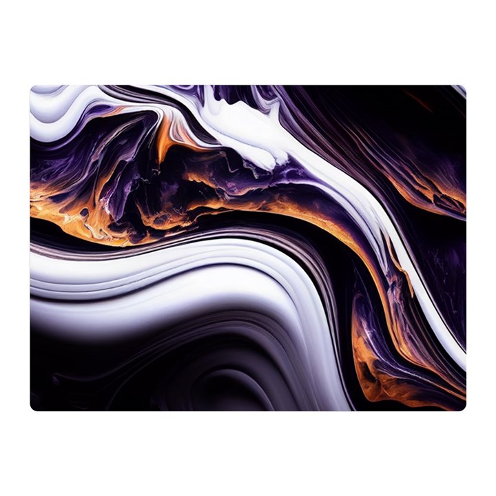 Marble Abstract Water Gold Dark Pink Purple Art Premium Plush Fleece Blanket (Mini)