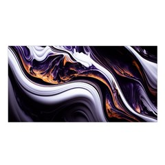 Marble Abstract Water Gold Dark Pink Purple Art Satin Shawl 45  x 80 