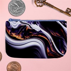 Marble Abstract Water Gold Dark Pink Purple Art Large Coin Purse