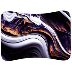 Marble Abstract Water Gold Dark Pink Purple Art Velour Seat Head Rest Cushion by Pakemis