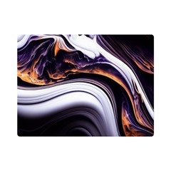 Marble Abstract Water Gold Dark Pink Purple Art One Side Premium Plush Fleece Blanket (mini)