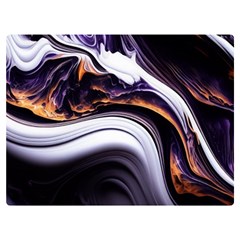 Marble Abstract Water Gold Dark Pink Purple Art Premium Plush Fleece Blanket (extra Small)