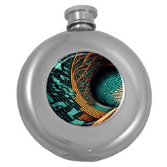 Big Data Abstract Abstract Background Backgrounds Round Hip Flask (5 Oz) by Pakemis