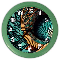 Big Data Abstract Abstract Background Backgrounds Color Wall Clock by Pakemis