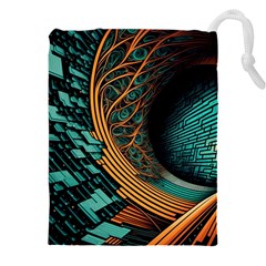 Big Data Abstract Abstract Background Backgrounds Drawstring Pouch (5xl) by Pakemis