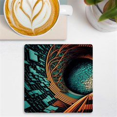 Big Data Abstract Abstract Background Backgrounds Uv Print Square Tile Coaster  by Pakemis